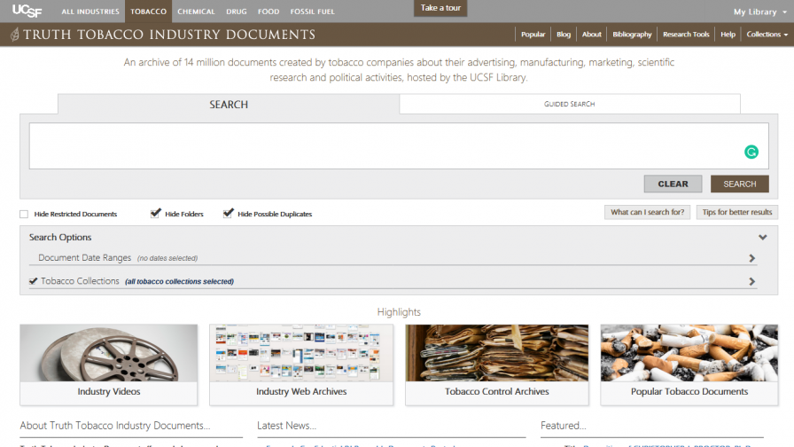 UCSF Truth Tobacco Industry Documents Database The Union